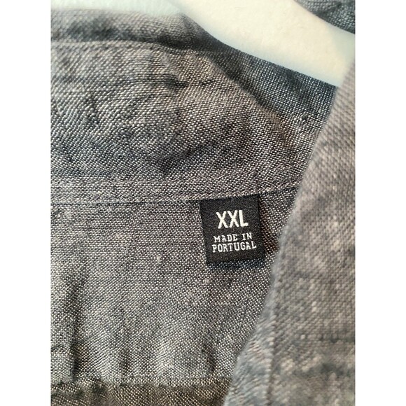 TODD SNYDER Men's 100% LINEN Casual Button Down Shirt Long Sleeve Grey Size XXL - Picture 7 of 9